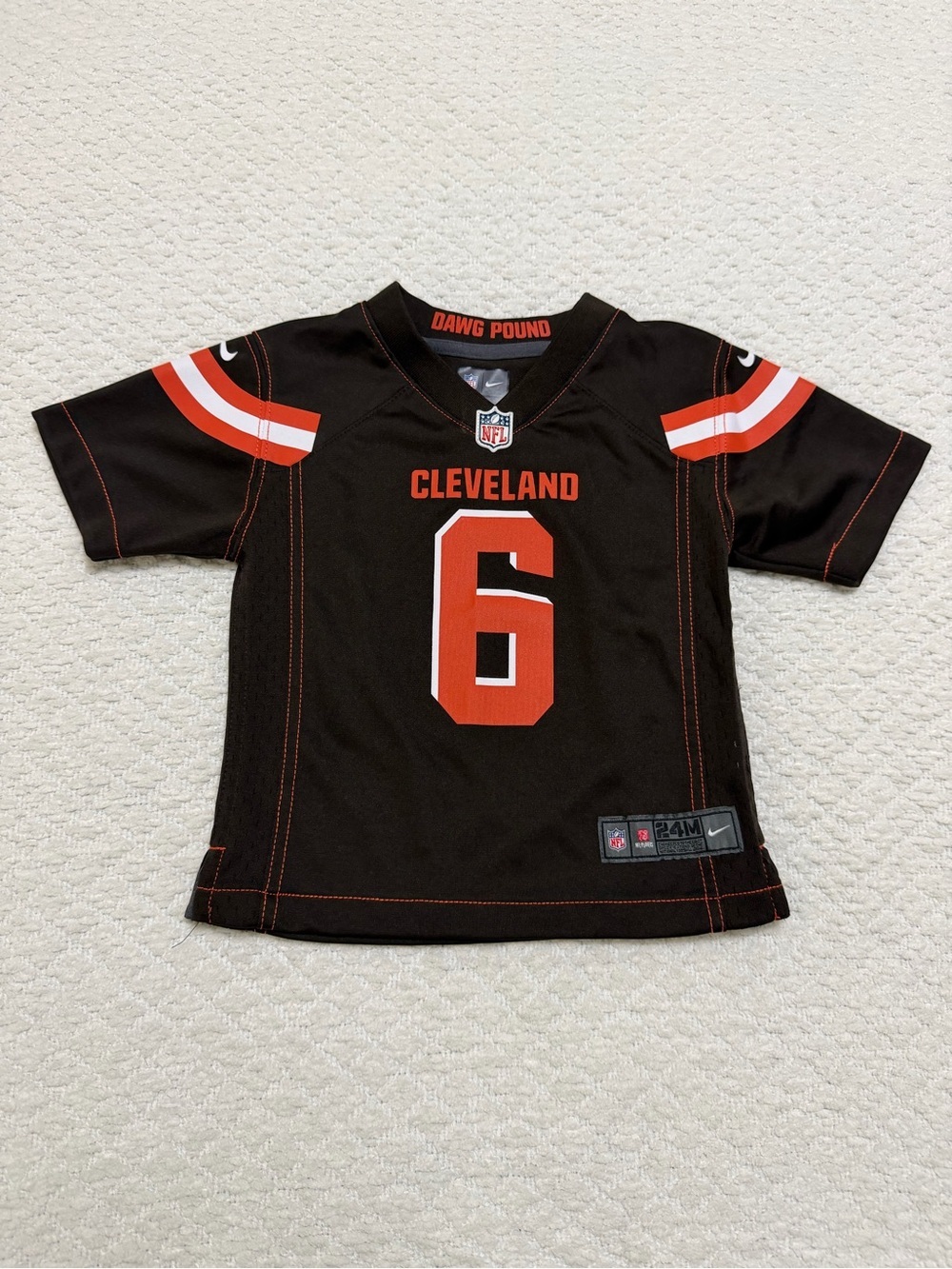 Authentic Nike On Field Cleveland Browns Baker Mayfield Jersey Kid’s Size 24 M